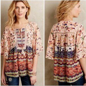 Anthropologie Meadow Rue Prairie Blossom Flutter Top Blouse Size Medium